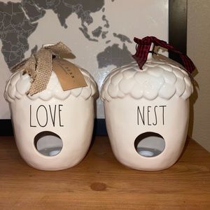 Rae Dunn acorn birdhouses